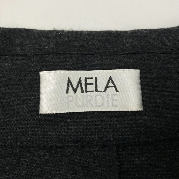Mela Purdie Charcoal Gray Jacket Women's Size M Pockets Career 3/4 Sleeves - Picture 3 of 6